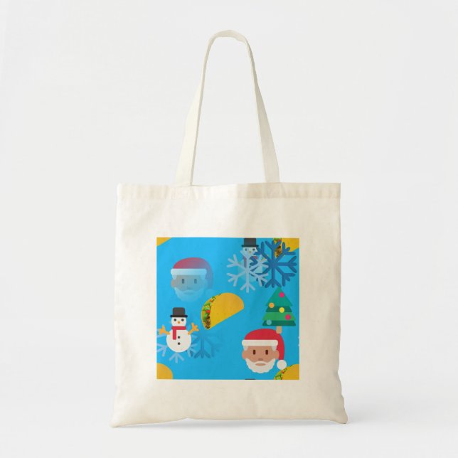 christmas taco emoji tote bag (Front)