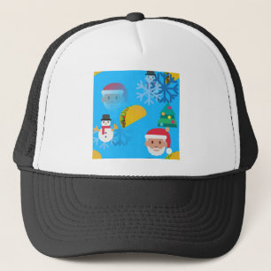 christmas taco emoji trucker hat