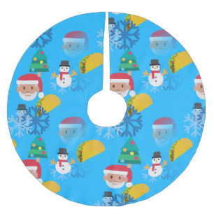 christmas taco emoji xmas tree skirt