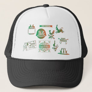 Christmas Tags Christmas Deer Santa Claus Decor Trucker Hat