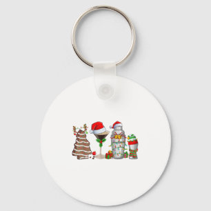 Christmas Tail Espresso Martini Drinking Party Bar Keychain