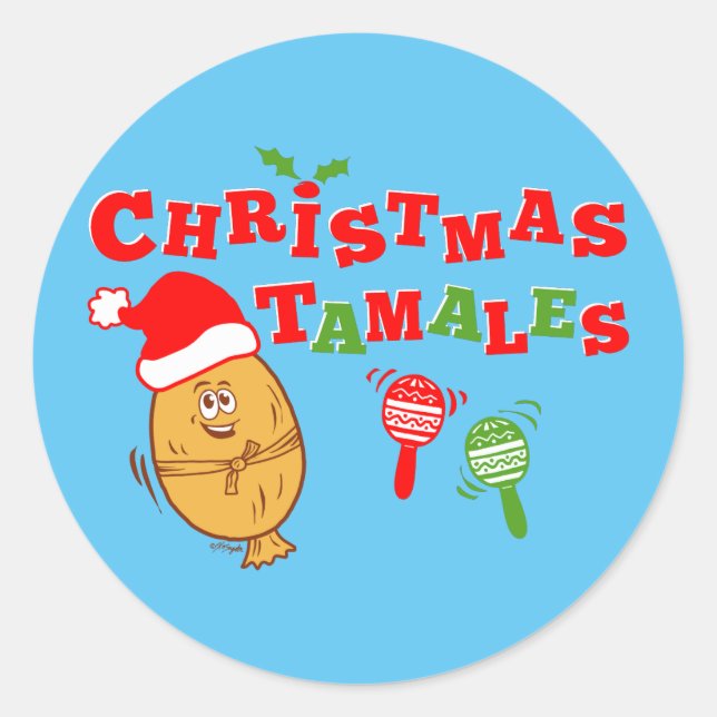 Christmas Tamales Classic Round Sticker (Front)