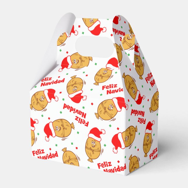 Christmas Tamales Pattern Favor Box (Front Side)