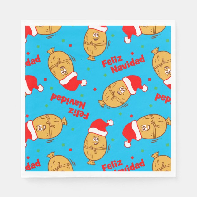 Christmas Tamales Pattern Napkin (Front)