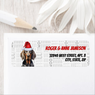 Christmas Tan and Black Coonhound Return Address