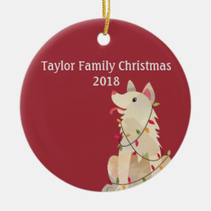 Christmas Tangles Ceramic Ornament
