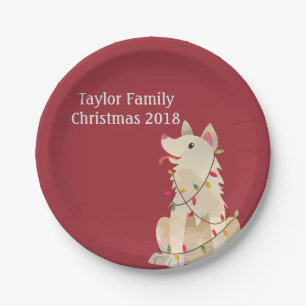 Christmas Tangles Customizable Paper Plate