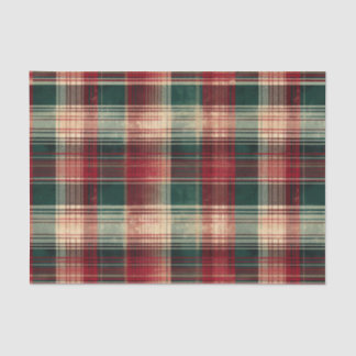 Christmas Tartan and Trees Seamless Tissue Paper