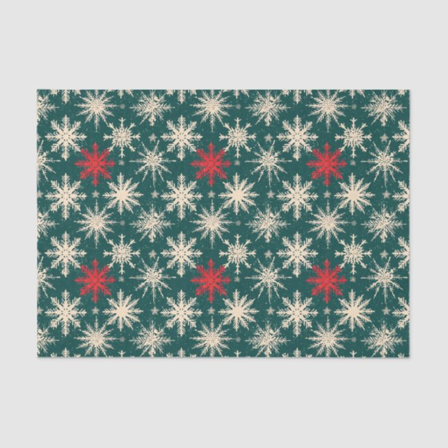 Christmas Tartan and Trees Seamless Tissue Paper (Front)