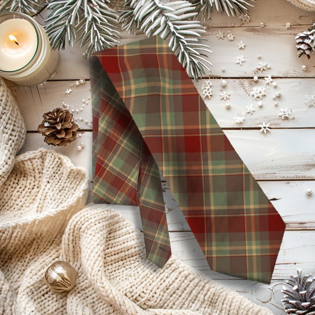 Christmas Tartan Brick Red Green ID1141A Tie (Creator Uploaded)