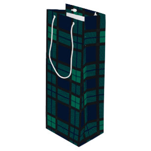 Christmas Tartan Clan Blackwatch Plaid Check Wine Gift Bag