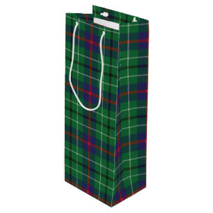 Christmas Tartan Clan Duncan Green Plaid Check Wine Gift Bag