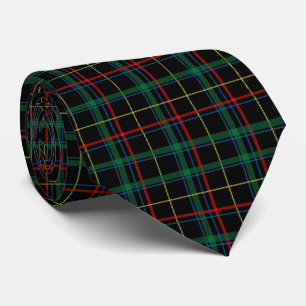 Christmas Tartan Green Black Red  Tie