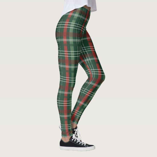 Christmas Tartan Plaid Leggings – Festive Women’s  (Droite)