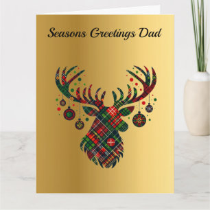 Christmas Tartan Stag Custom Card