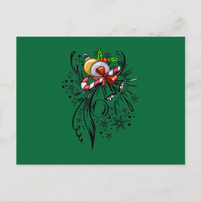 Christmas Tattoo Holiday Postcard (Front)