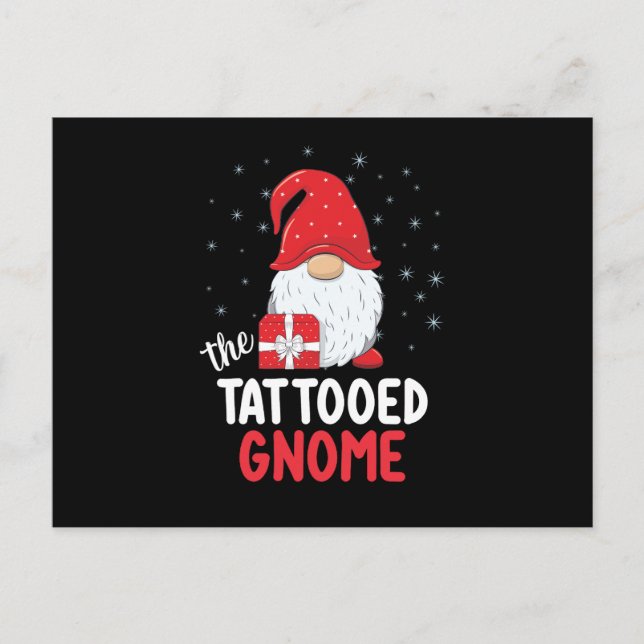 Christmas Tattooed Cute Gnome Postcard (Front)