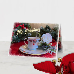 Christmas Tea Foil Photo Folded Card