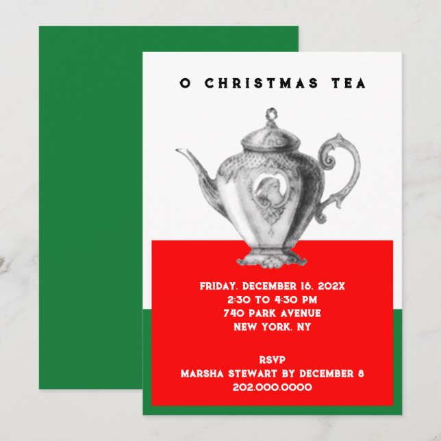 Christmas Tea Invitations (Front/Back)