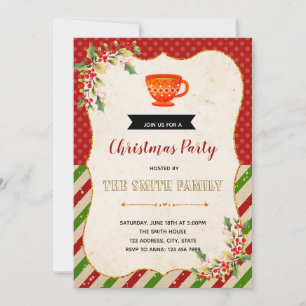 Christmas tea party invitation