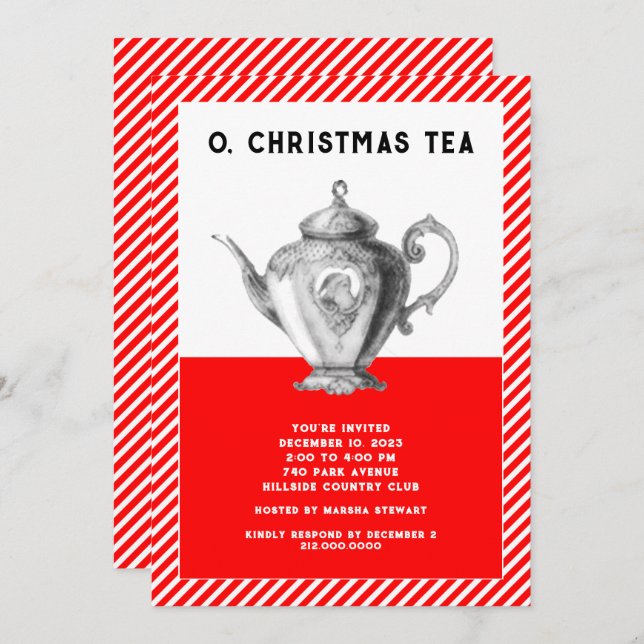 Christmas Tea Party Invitation (Front/Back)