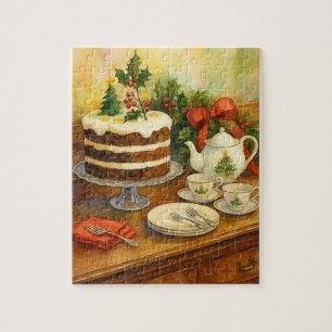 Christmas Tea Party with Cake  Jigsaw Puzzle