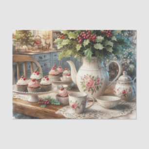 Christmas Tea Time with Cupcakes Tissue Paper