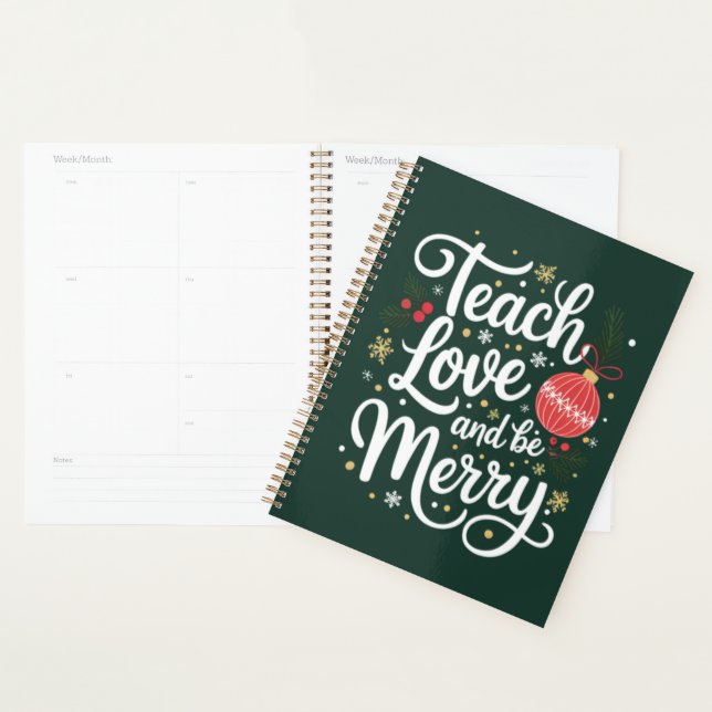 Christmas Teach Love & Be Merry Funny Teacher Cade (Devant avec enveloppe)