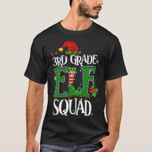 Christmas Teacher 3rd Grade Elf Squad Xmas Lights  T-Shirt