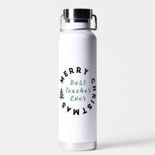 Christmas Teacher Appreciation Quote Typography Water Bottle