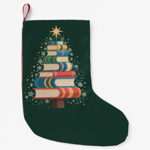 Christmas Teacher Books Tree Xmas Reading Holiday Small Christmas Stocking