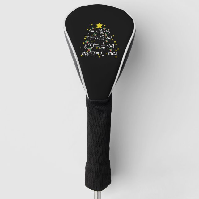 Christmas Teacher - Christmas Math Teacher Tree  Golf Head Cover (Front)