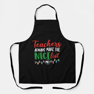 Christmas teacher, christmas nice list  apron