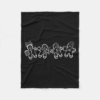 Christmas Teacher Cute Gingerbread Cookies Funny H Fleece Blanket