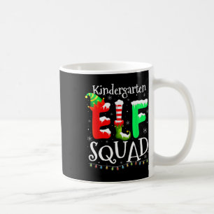 Christmas Teacher Kindergarten Elf Squad Lights Coffee Mug