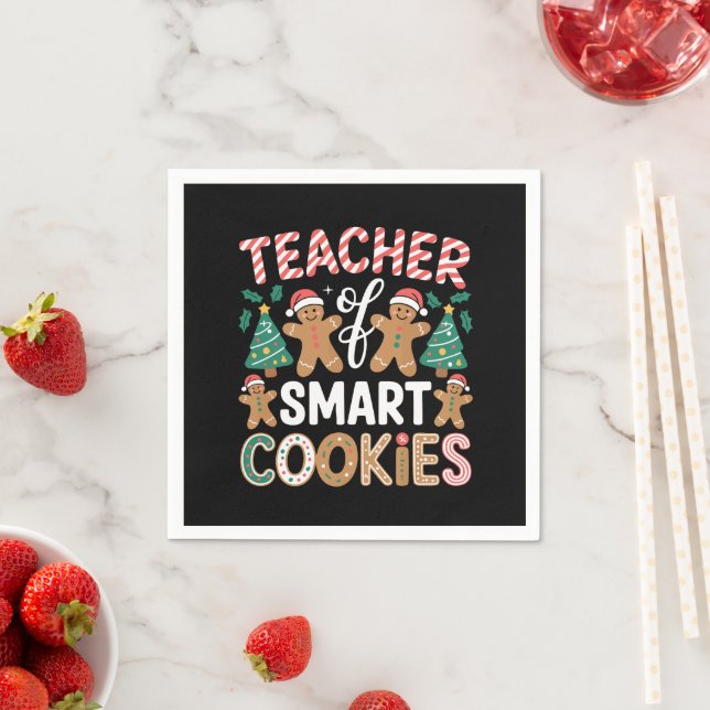 Christmas Teacher Of Smart Cookies Gingerbread  Napkin (Insitu)