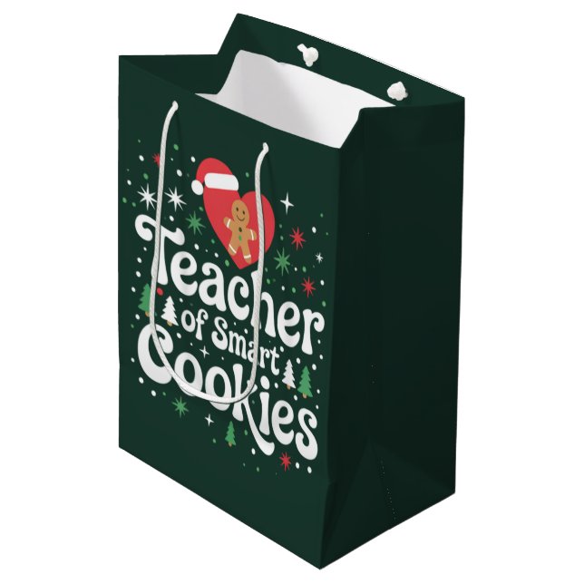 Christmas Teacher Of Smart Cookies  Medium Gift Bag (Front Angled)