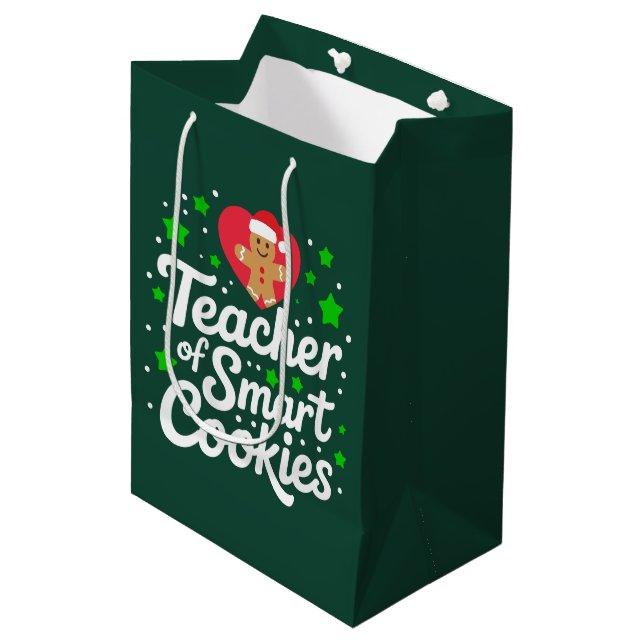 Christmas Teacher Of Smart Cookies Teacher Life  Medium Gift Bag (Front Angled)