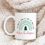 Christmas teacher rainbow nice list cute gift coffee mug<br><div class="desc">Christmas rainbow teachers are always on the nice list cute mug gift.</div>