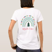 Christmas teacher rainbow nice list cute gift T-Shirt (Back)