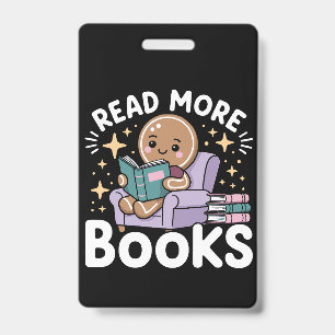 Christmas Teacher Read More Books Funny  Badge