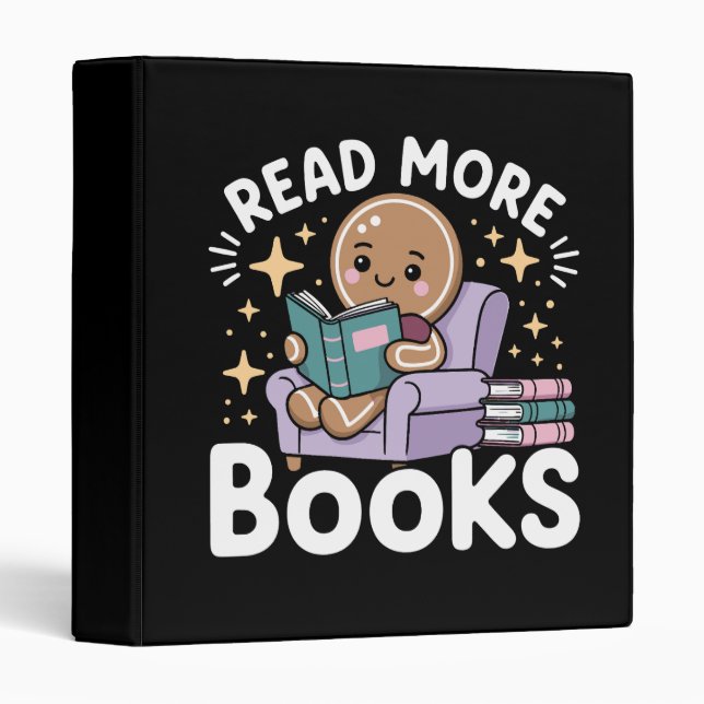 Christmas Teacher Read More Books Funny  Binder (Front/Spine)