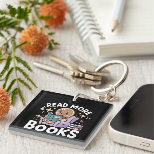 Christmas Teacher Read More Books Funny Keychain