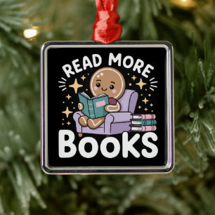Christmas Teacher Read More Books Funny  Metal Ornament