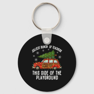 Christmas Teacher Squad Festive Car Tree Lights Xm Keychain