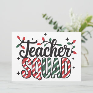 Christmas Teacher Squad Funny Merry Xmas Party Holiday Card