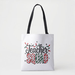 Christmas Teacher Squad Funny Merry Xmas Party Tote Bag
