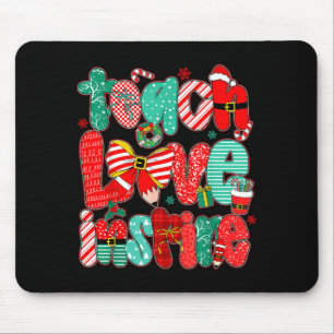 Christmas Teacher Teach Love Insre Xmas Vibes Mouse Pad