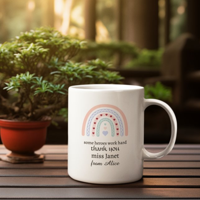 Christmas Teacher Thank You personalized Hero Gift Large Coffee Mug (Creator Uploaded)