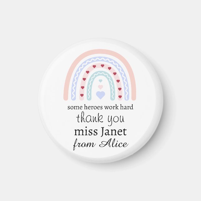 Christmas Teacher Thank You personalized Hero Gift Magnet (Front)